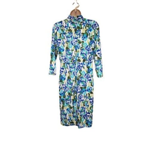 Shape Benefits by Chadwicks  3/4 Sleeve V-Neck Multicolor Floral Wrap Dress 6P - Picture 3 of 8